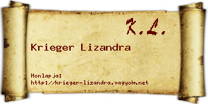 Krieger Lizandra névjegykártya